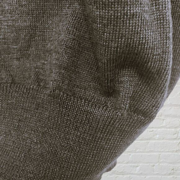 🇮🇹 FiJi Italian Wool Sweater XL Mock Neck Brown Woolmark Made Italy - Picture 11 of 16